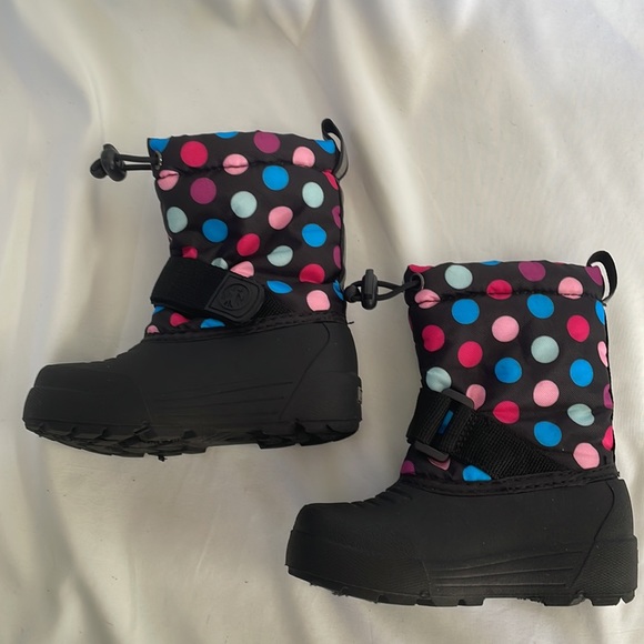 North side Pink Purple Blue Polka Dot Adjustable Thinsulate Snow Winter‎ Boots - Picture 4 of 6